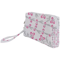 Pink Folk Flowers Wristlet Pouch Bag (small) by Eskimos