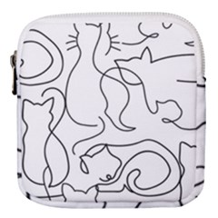 Cats Line Art  Mini Square Pouch by Sobalvarro