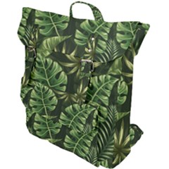 Green Tropical Leaves Buckle Up Backpack by goljakoff