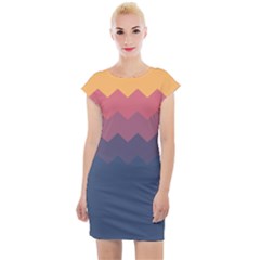 Flat Autumn Zigzag Palette Cap Sleeve Bodycon Dress by goljakoff