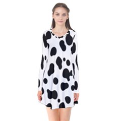 Spots Long Sleeve V-neck Flare Dress by Sobalvarro