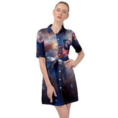 Galaxy Belted Shirt Dress by ExtraGoodSauce