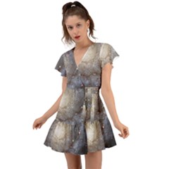 Spiral Galaxy Flutter Sleeve Wrap Dress by ExtraAwesomeSauce