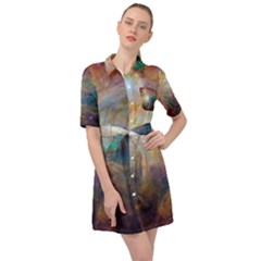 Colorful Galaxy Belted Shirt Dress by ExtraGoodSauce