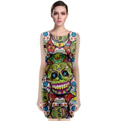 Sugar Skulls Classic Sleeveless Midi Dress by ExtraAwesomeSauce