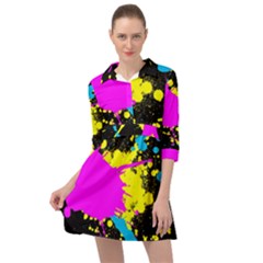 Splatter Splatter Mini Skater Shirt Dress by ExtraGoodSauce