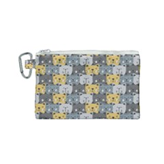 Cute Cat Pattern Canvas Cosmetic Bag (small) by ExtraAwesomeSauce