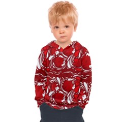 Red Ethnic Flowers Kids  Overhead Hoodie by Eskimos