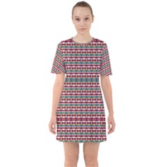 Native American Pattern Sixties Short Sleeve Mini Dress by ExtraGoodSauce