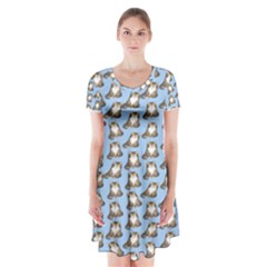 Cats Catty Short Sleeve V-neck Flare Dress by Sparkle