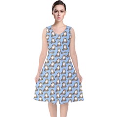 Cats Catty V-neck Midi Sleeveless Dress  by Sparkle