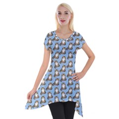 Cats Catty Short Sleeve Side Drop Tunic by Sparkle