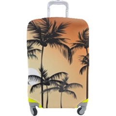 Sunset Palm Trees Beach Summer Luggage Cover (large) by ExtraAwesomeSauce