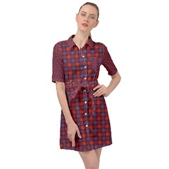 Tartan Pattern Belted Shirt Dress by ExtraGoodSauce