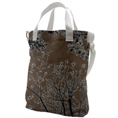 Linear Textured Botanical Motif Design Canvas Messenger Bag by dflcprintsclothing