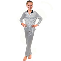 Abalone Grey Kid s Satin Long Sleeve Pajamas Set by FashionBoulevard