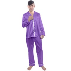 Amethyst Purple Men s Long Sleeve Satin Pajamas Set by FashionLane