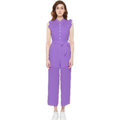 Amethyst Purple Women s Frill Top Jumpsuit by FashionLane