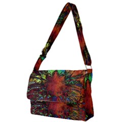 Boho Hippie Trippy Floral Pattern Full Print Messenger Bag (s) by CrypticFragmentsDesign