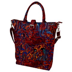 Phoenix In The Rain Abstract Pattern Buckle Top Tote Bag by CrypticFragmentsDesign