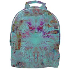 Retro Hippie Abstract Floral Blue Violet Mini Full Print Backpack by CrypticFragmentsDesign