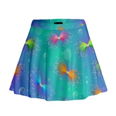 Non Seamless Pattern Blues Bright Mini Flare Skirt by Dutashop