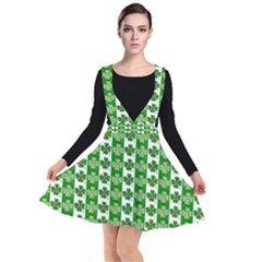 Clover Leaf Shamrock St Patricks Day Plunge Pinafore Dress by Dutashop