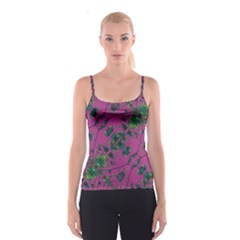 Modern Floral Collage Print Pattern Spaghetti Strap Top by dflcprintsclothing