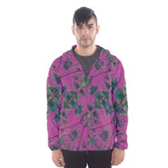 Modern Floral Collage Print Pattern Men s Hooded Windbreaker by dflcprintsclothing