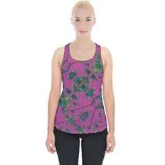 Modern Floral Collage Print Pattern Piece Up Tank Top by dflcprintsclothing