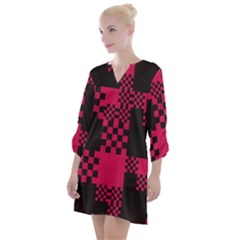 Cube Square Block Shape Open Neck Shift Dress by Dutashop