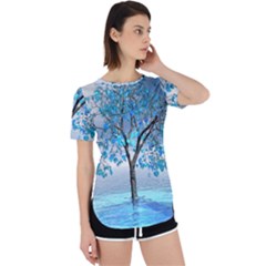 Crystal Blue Tree Perpetual Short Sleeve T-shirt by icarusismartdesigns