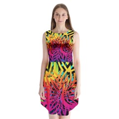 Abstract Jungle Sleeveless Chiffon Dress   by icarusismartdesigns