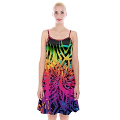 Abstract Jungle Spaghetti Strap Velvet Dress by icarusismartdesigns