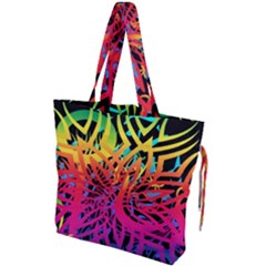 Abstract Jungle Drawstring Tote Bag by icarusismartdesigns