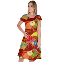 Floral Abstract Classic Short Sleeve Dress by icarusismartdesigns