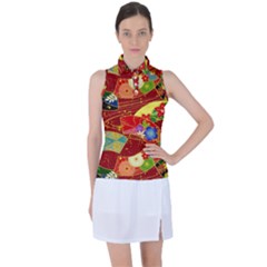 Floral Abstract Women s Sleeveless Polo Tee by icarusismartdesigns