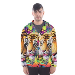 Tiger In The Jungle Men s Hooded Windbreaker by icarusismartdesigns