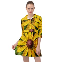 Sunflower Painting Mini Skater Shirt Dress by ExtraGoodSauce