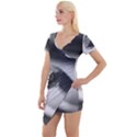 Black and White Snake Short Sleeve Asymmetric Mini Dress View1