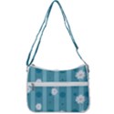 Gardenia Flowers White Blue Zip Up Shoulder Bag View3