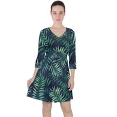 Green Leaves Ruffle Dress by goljakoff