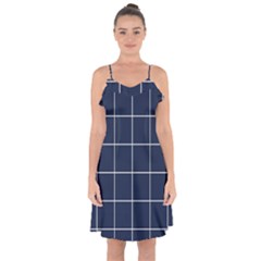 Blue Buffalo Plaid Ruffle Detail Chiffon Dress by goljakoff