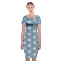 Flowers leaves. floristic pattern Classic Short Sleeve Midi Dress View1