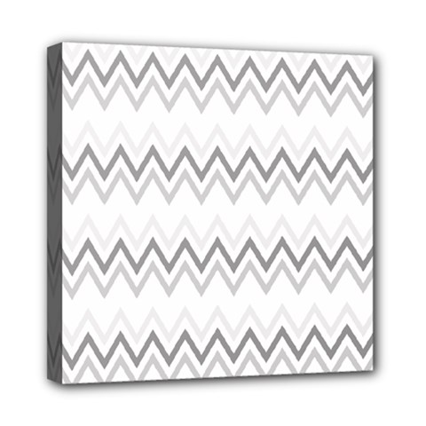 Chevrons Gris/blanc Mini Canvas 8  X 8  (stretched) by kcreatif