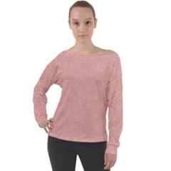 Denimeffetcolorroseclair165 Off Shoulder Long Sleeve Velour Top by kcreatif