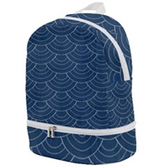 Blue Sashiko Plaid Zip Bottom Backpack by goljakoff