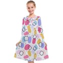 Watercolor circles. Abstract watercolor Kids  Midi Sailor Dress View1