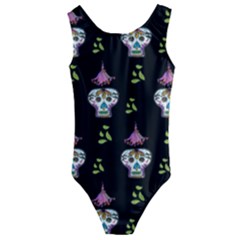 Skull Pattern Kids  Cut-out Back One Piece Swimsuit by Sparkle