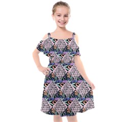 Diamond Spots Kids  Cut Out Shoulders Chiffon Dress by Sparkle